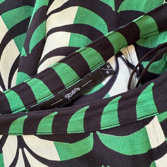 Totem Brazilian Designer Maxi Skirt Green Black & Cream Print Size S - Picture 10 of 16